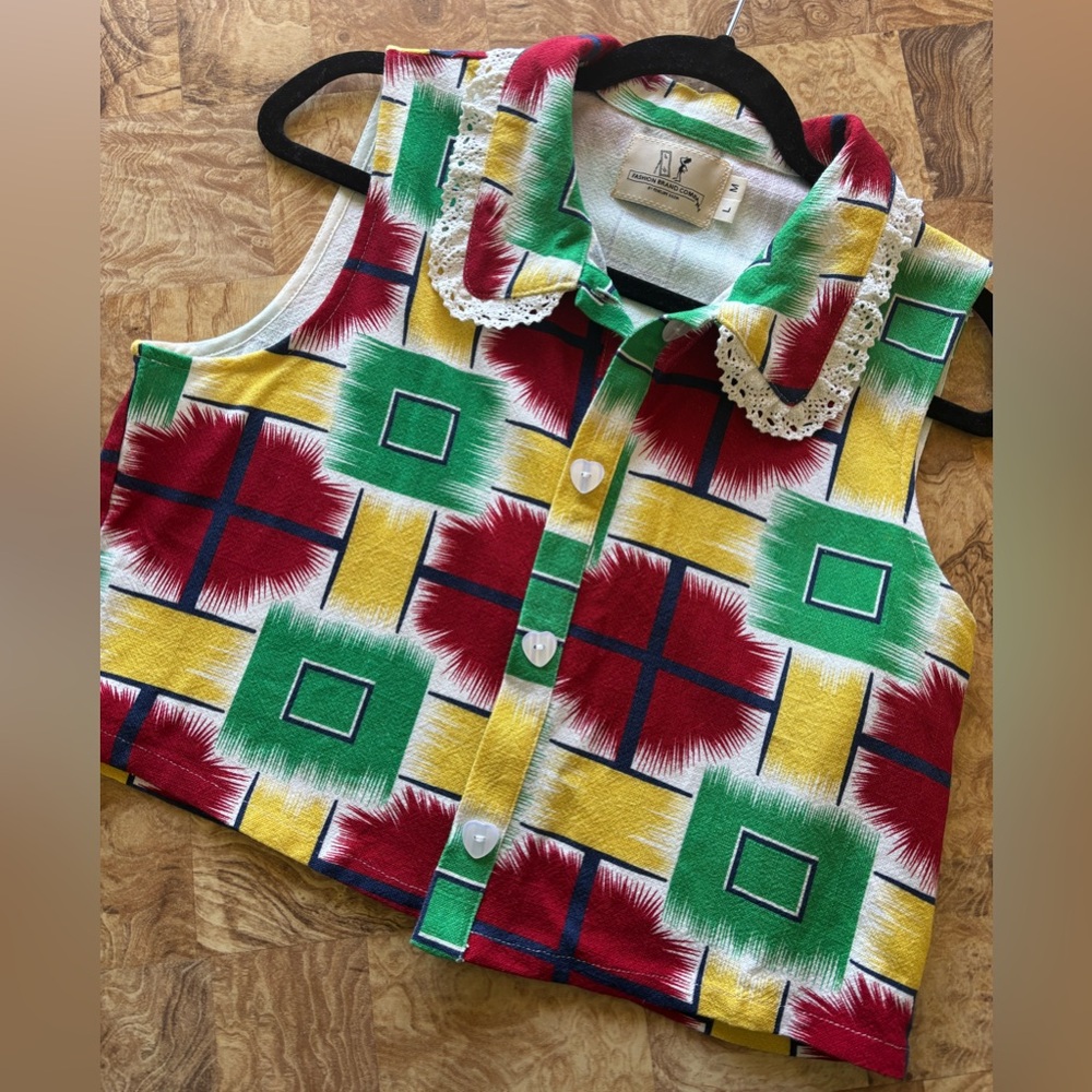 FBC Plaid Sleeveless Button-Up ❤️